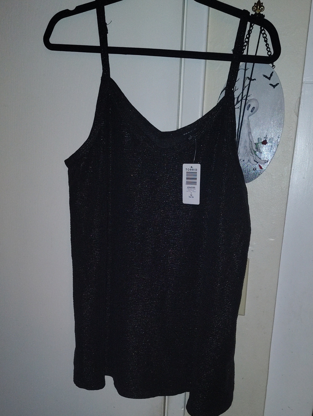 torrid Black Metallic V-Neck Cami